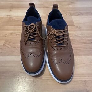 Brown Leather Wingtip Oxfords with Modern Comfort